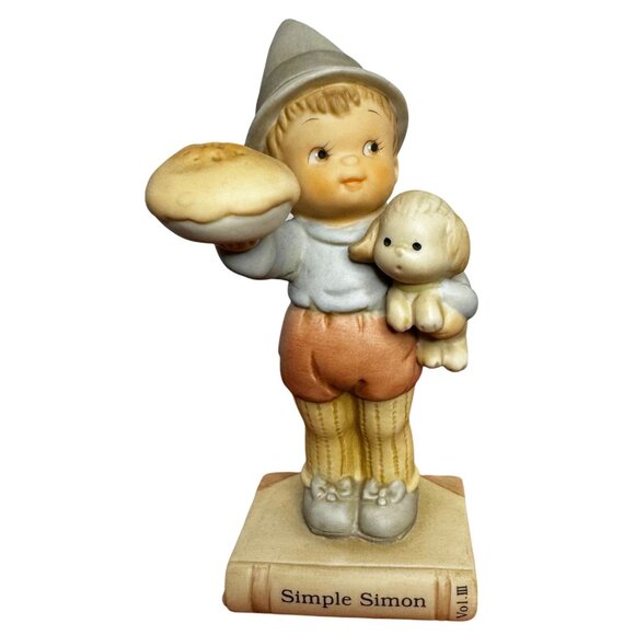Enesco Other - Vtg Enesco 1992 Simple Simon Figurine Limited Edition 4697/18000 Porcelain 5.5"